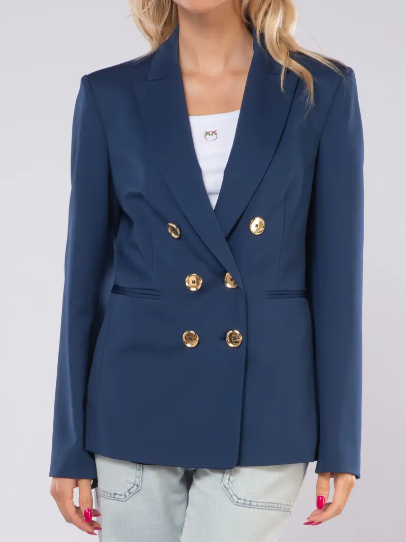 giacca da donna Pinko in tessuto tecnico a doppiopetto Blu