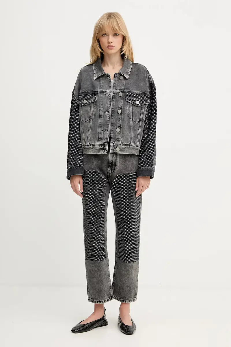 giacca di jeans colore grigio 104644 A2W4 miniatura 2