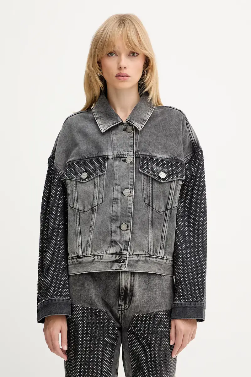 giacca di jeans colore grigio 104644 A2W4