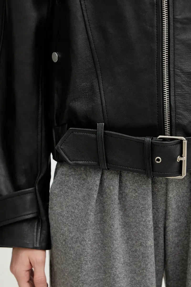 giacca in pelle colore nero 105793 A2U7 miniatura 5