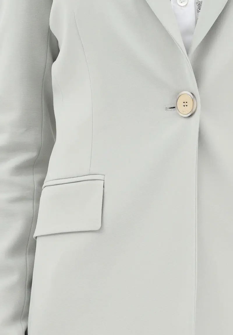 Giacca monopetto grigio chiaro da donna miniatura 3