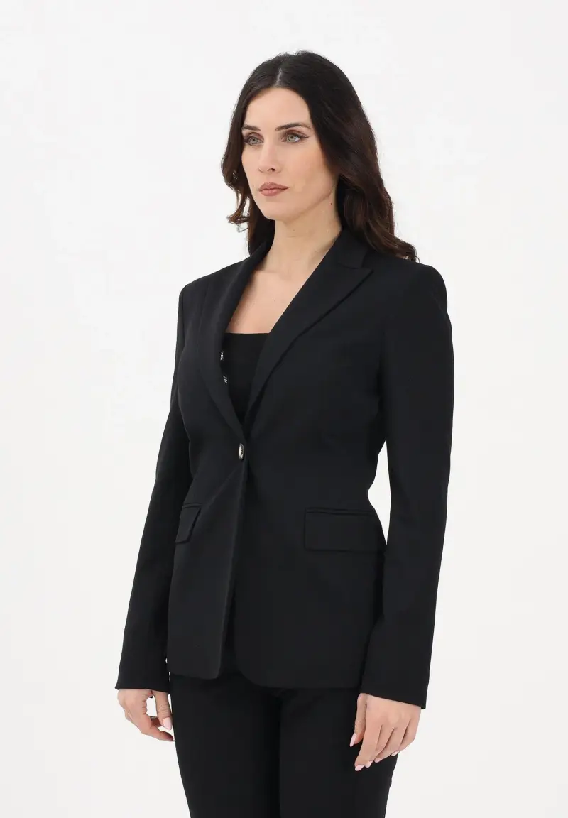 Giacca monopetto nera da donna