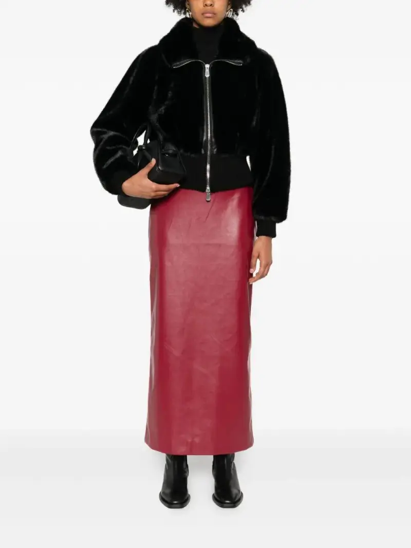 Giacca nera con chiusura zip Nero miniatura 3