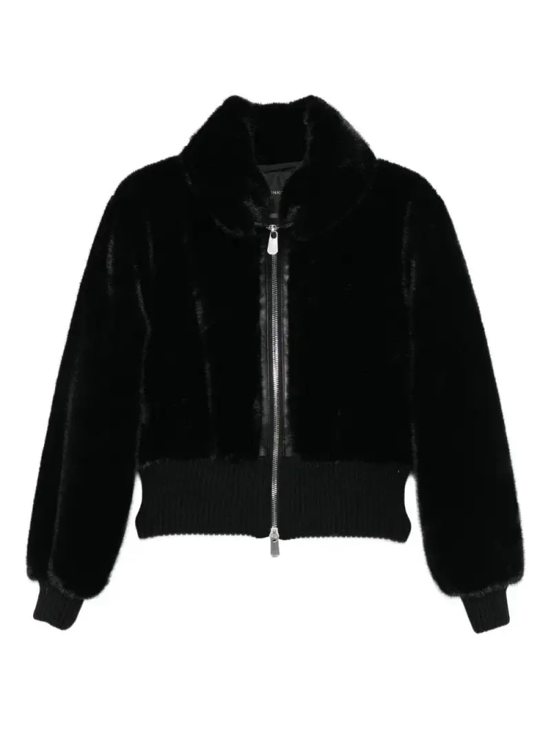 Giacca nera con chiusura zip Nero