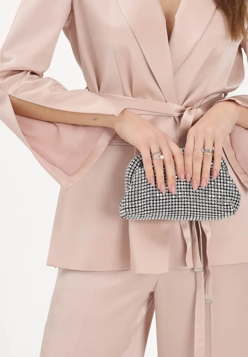 Giacca rosa da donna con cintura miniatura 3