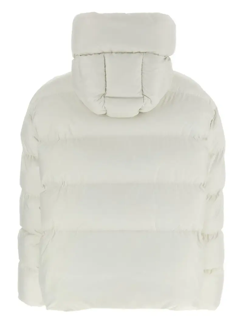 Giacca trapuntata nero a collo alto con zip Bianco miniatura 2