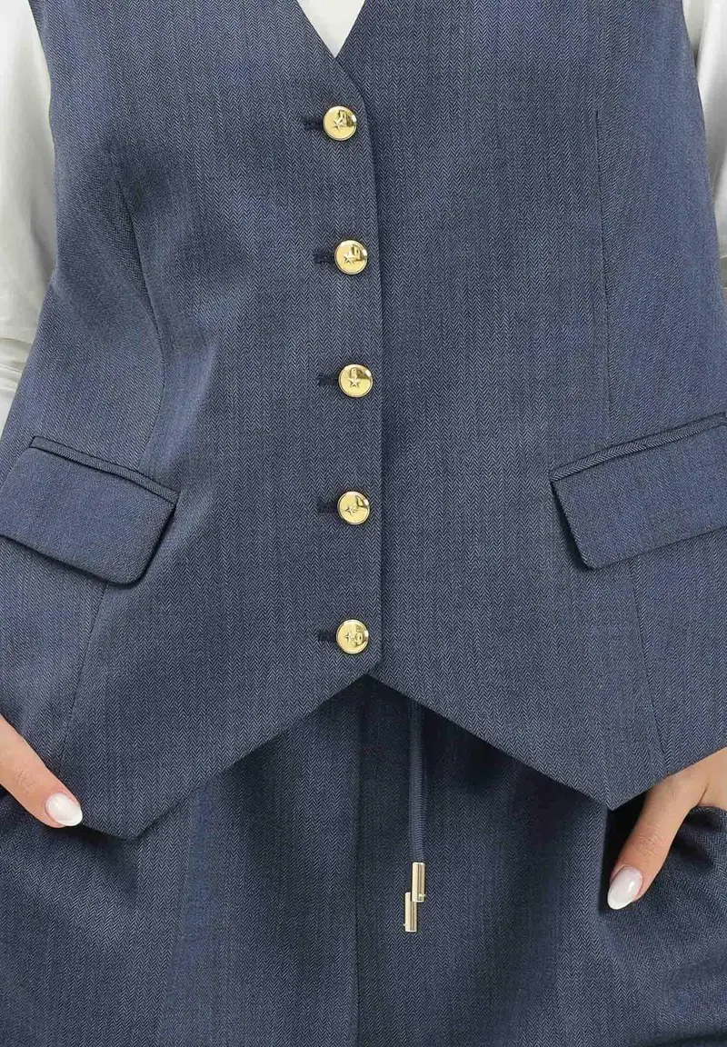 Pinko Gilet Donna Blu 3045177 miniatura 3