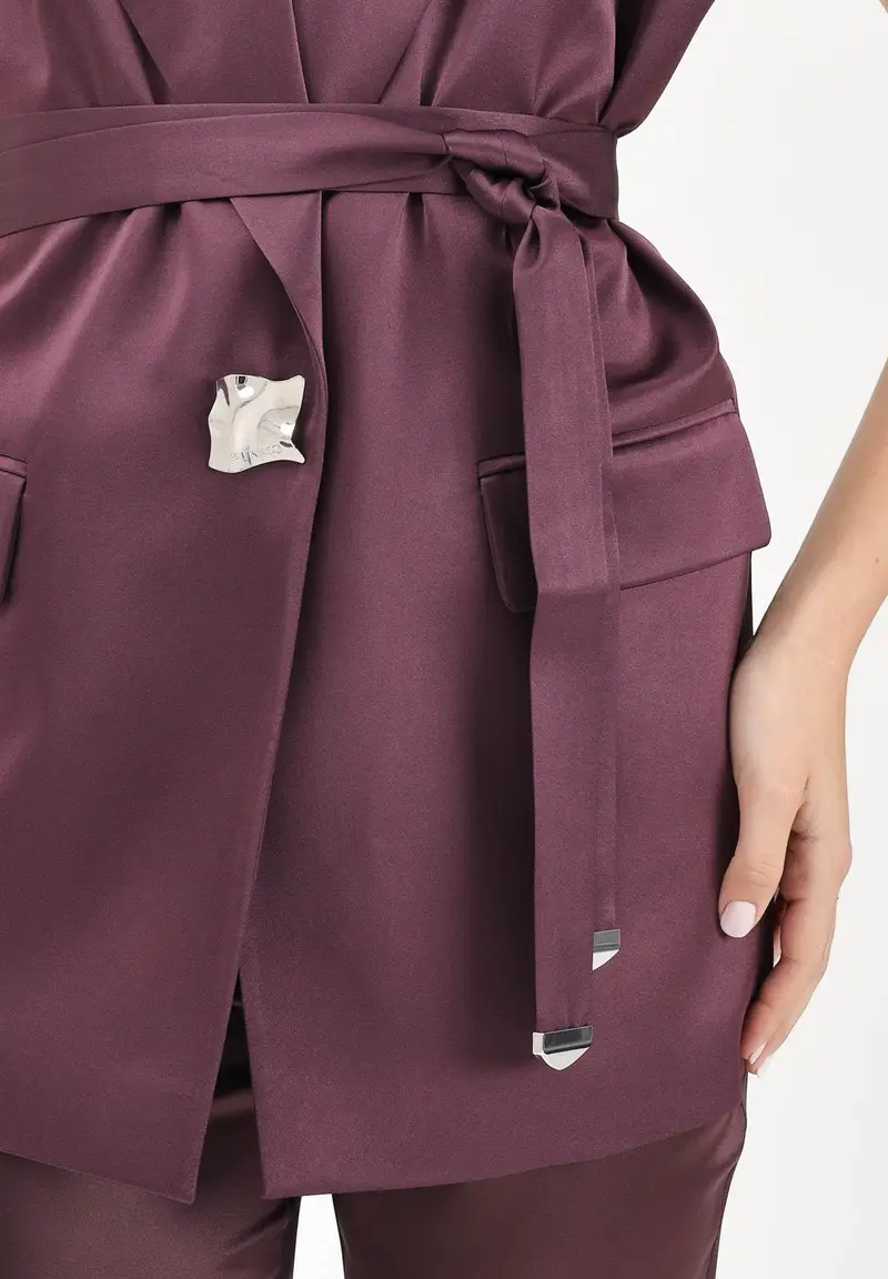 Pinko Gilet Donna Bordeaux 4246228 miniatura 3