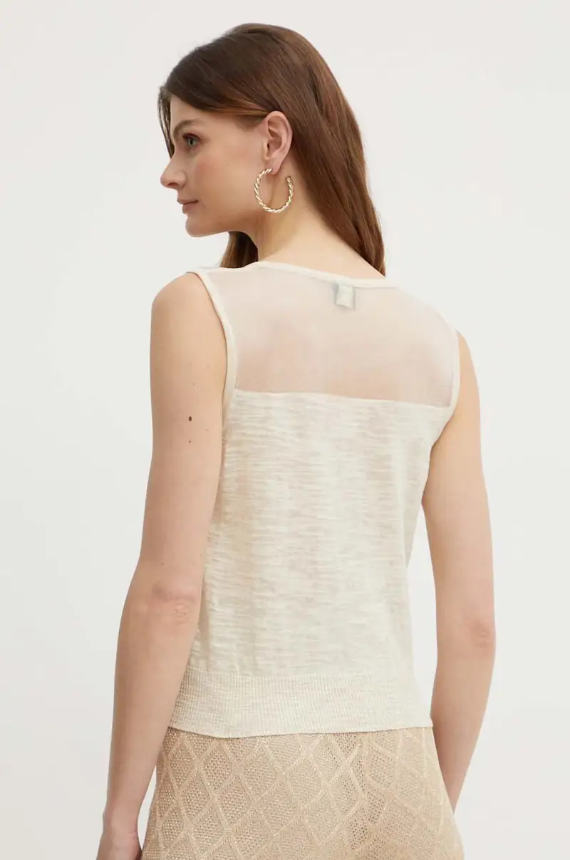 Pinko Gilet Donna Beige 3568917 miniatura 3