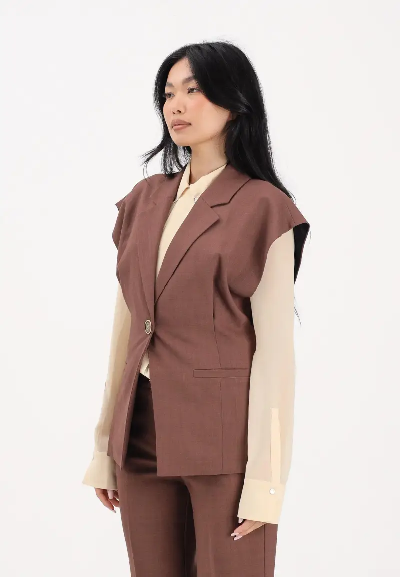 Gilet marrone da donna