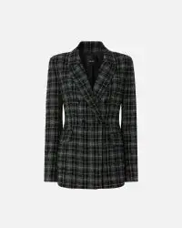 GINEVRA GIACCA CHECK TINTO FIL FW25 MULTI.NERO