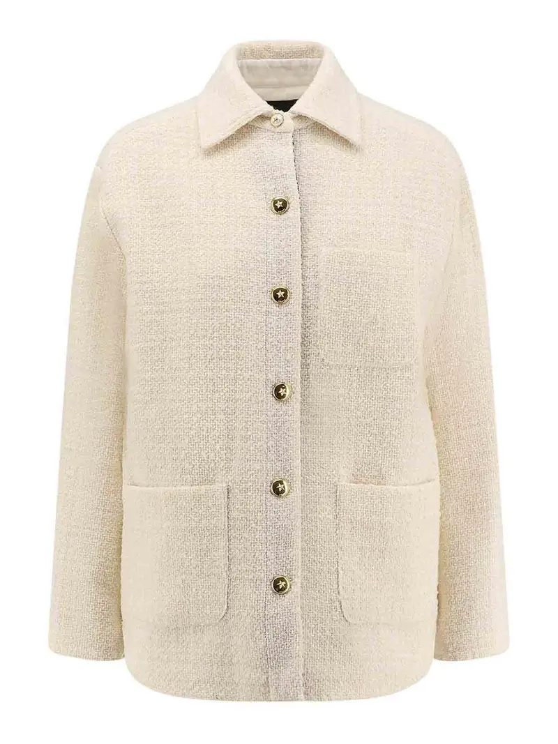 Giubbino ghiacciolo in tweed Bianco