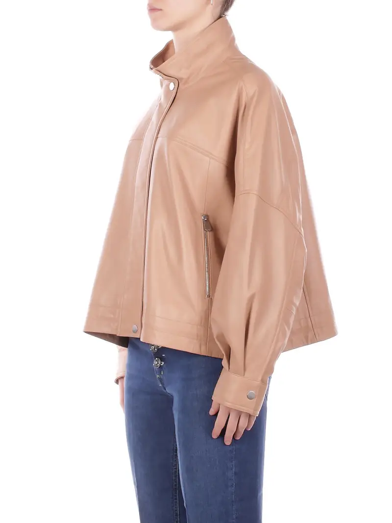 Giubbotto Donna PINKO Beige Bailee blouson nappa miniatura 2