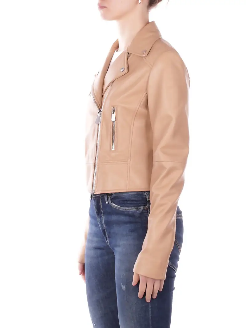 Giubbotto Donna PINKO Beige New sensibile chiodo nappa miniatura 2