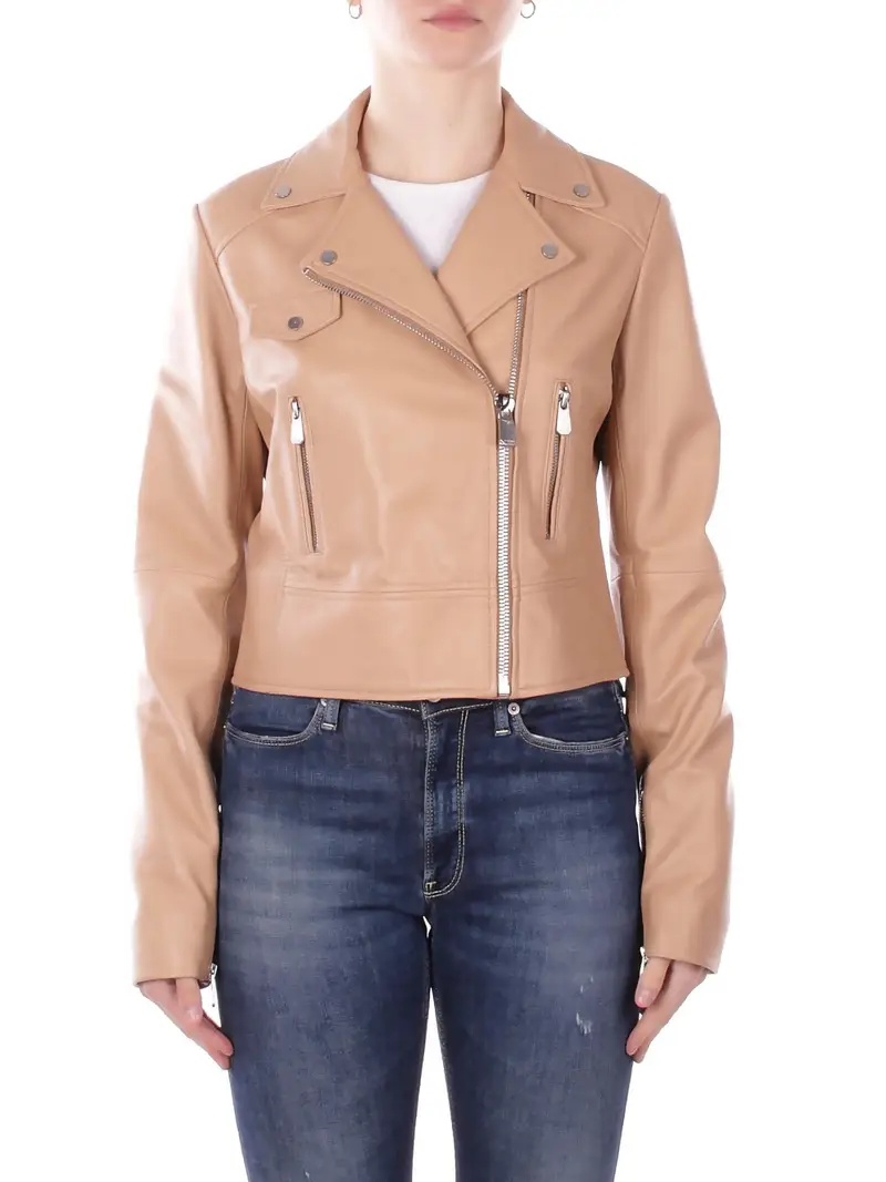 Giubbotto Donna PINKO Beige New sensibile chiodo nappa