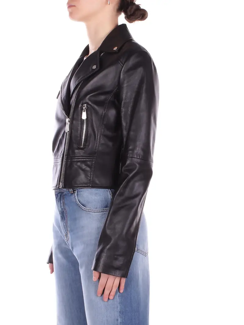 Giubbotto Donna PINKO Nero New sensibile chiodo nappa miniatura 2