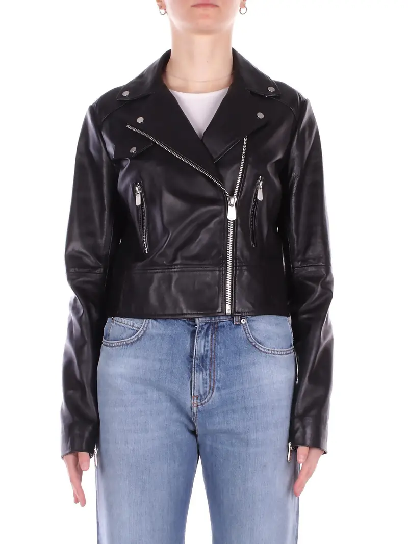 Giubbotto Donna PINKO Nero New sensibile chiodo nappa