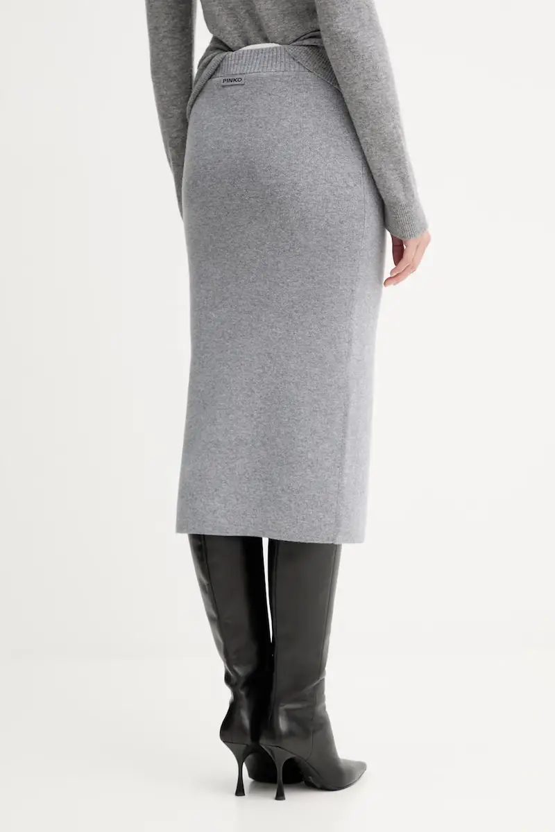 gonna con lana colore grigio 105489 A2Q9 miniatura 3