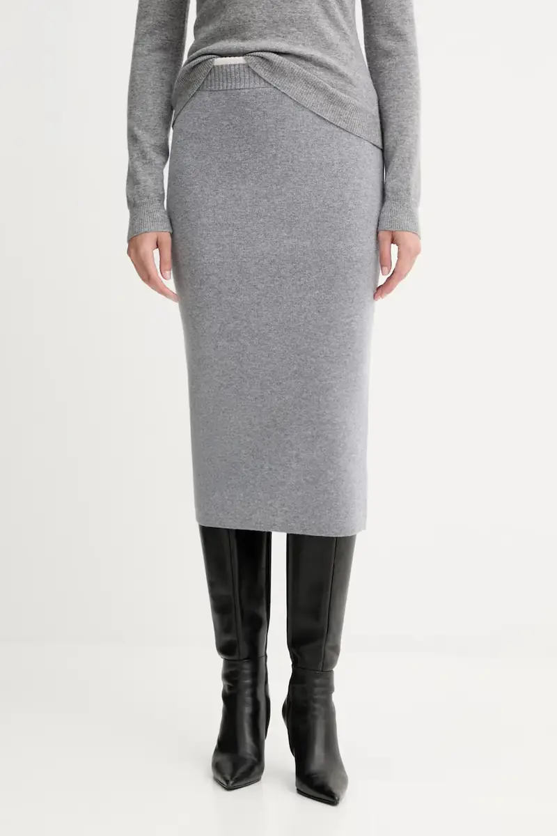 gonna con lana colore grigio 105489 A2Q9