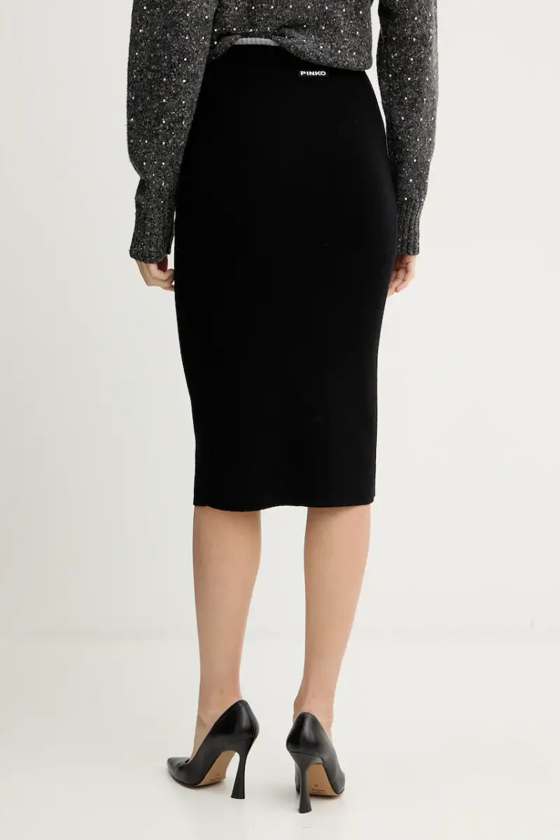 gonna con lana colore nero 105489 A2Q9 miniatura 3