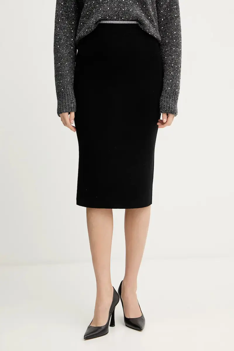 gonna con lana colore nero 105489 A2Q9