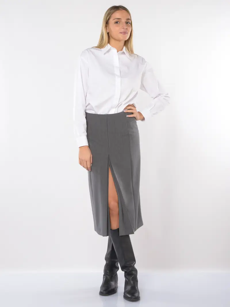 gonna lunga da donna Pinko Paladini con spacco Grigio miniatura 2