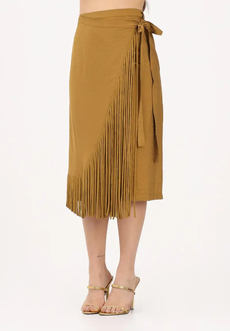 Gonna midi kiwi da donna con frange