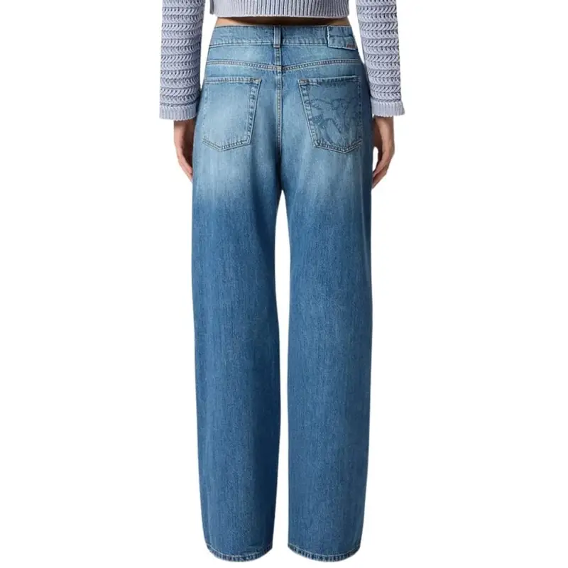 jeans da donna wanda a gamba larga blu miniatura 2