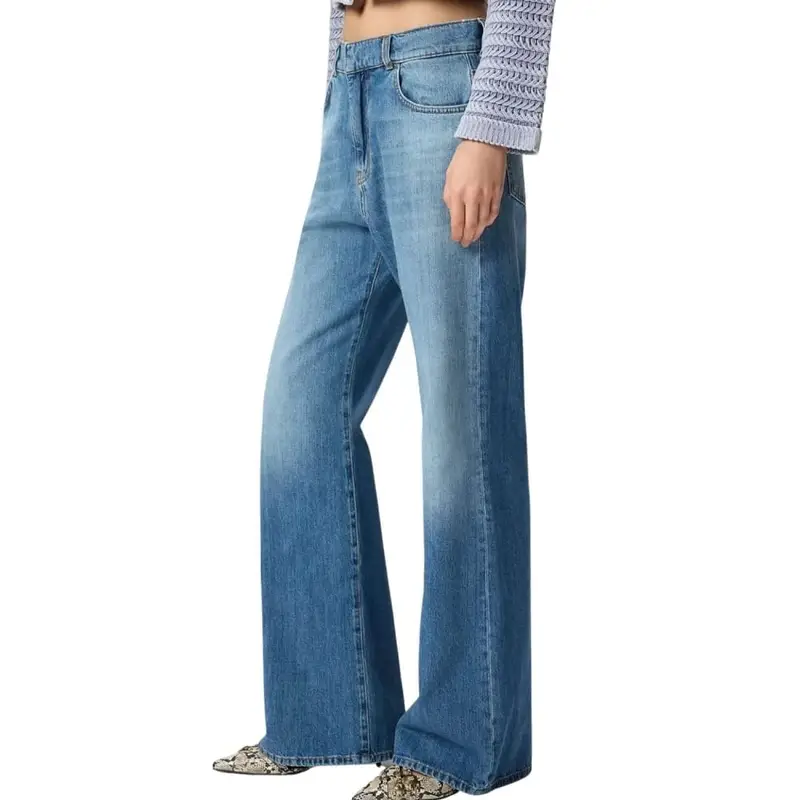 jeans da donna wanda a gamba larga blu miniatura 3