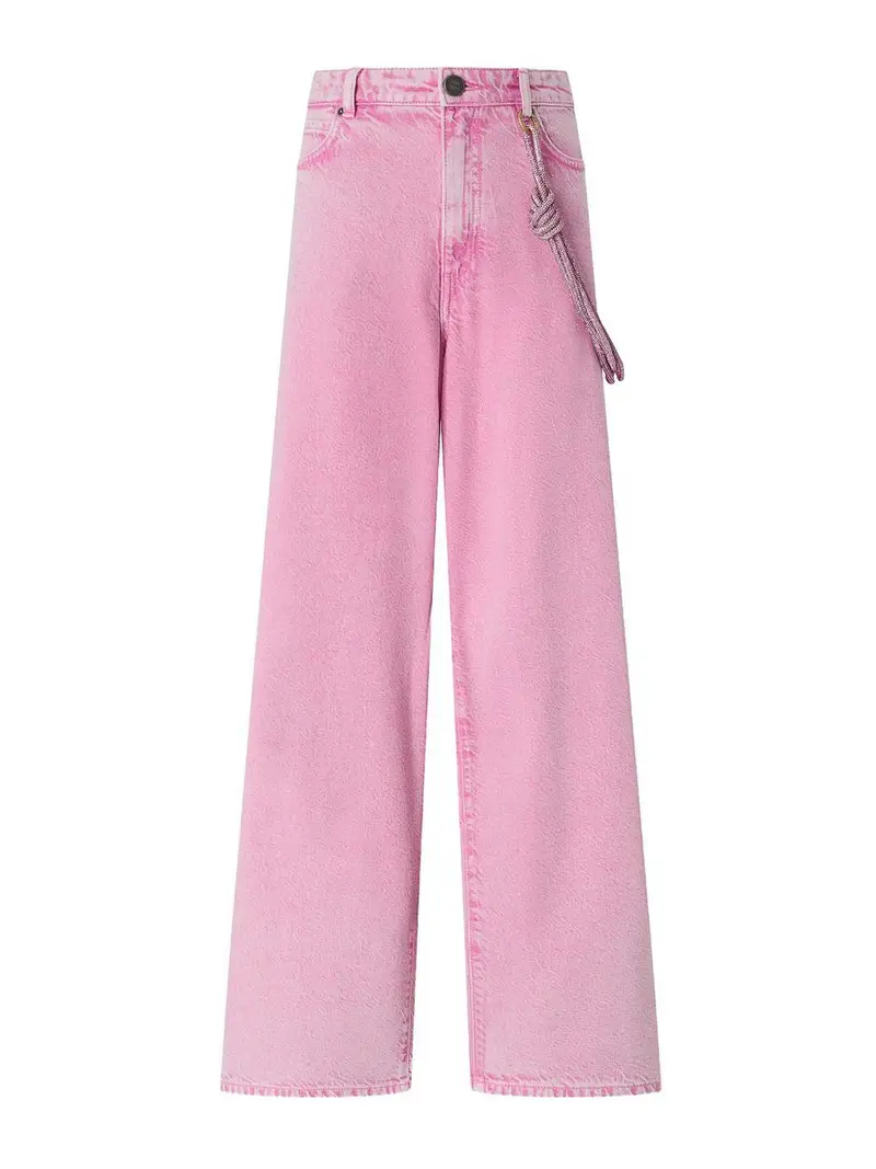 Jeans Lauryn In Cotone Rosa Color Carne E Neutri