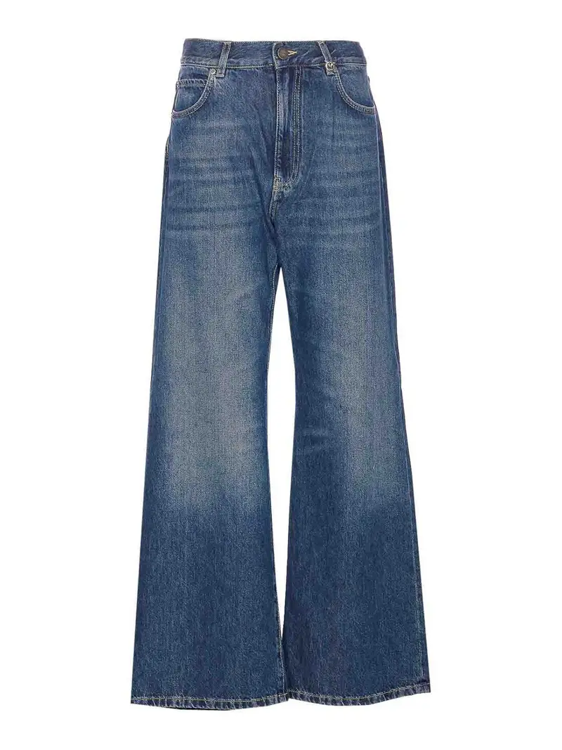 Jeans Wanda a gamba larga in denim Blu