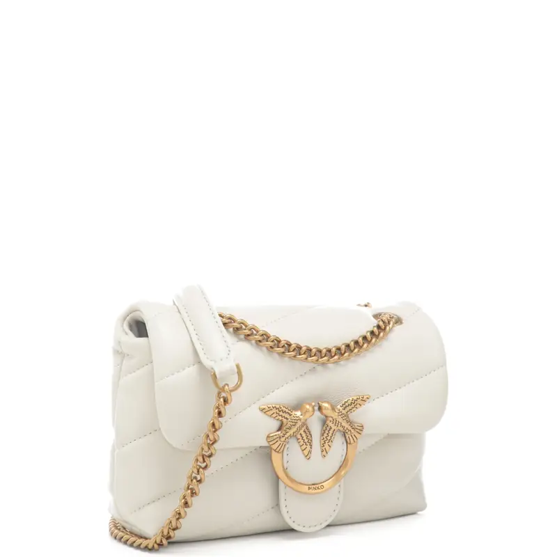 love bag baby puff in vera pelle avorio oro miniatura 2