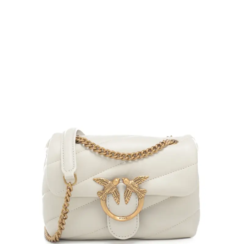 love bag baby puff in vera pelle avorio oro