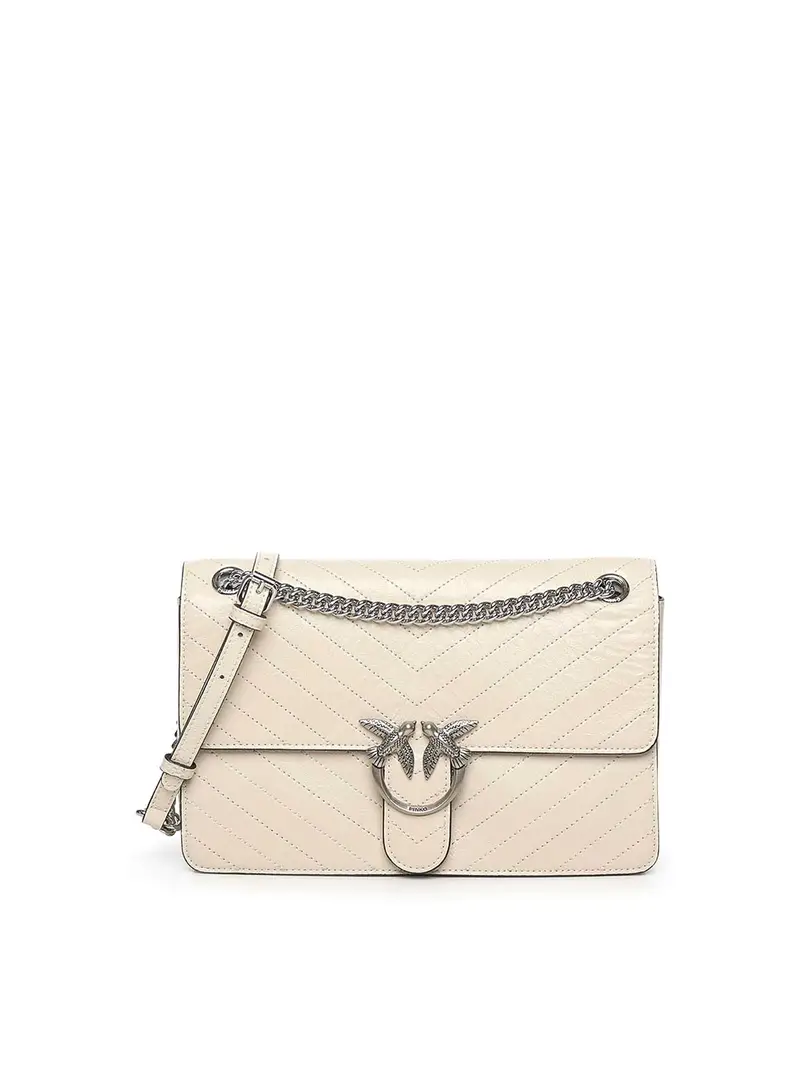 Love Bag One In Pelle Chevron Bianco