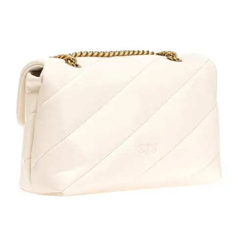 Pinko Love Classic Puff CL Sheep Nap, Borsa Donna, Z14Q_Bianco Seta miniatura 2