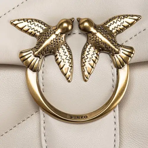 Pinko Love Classic Puff CL Sheep Nap, Borsa Donna, Z14Q_Bianco Seta miniatura 3