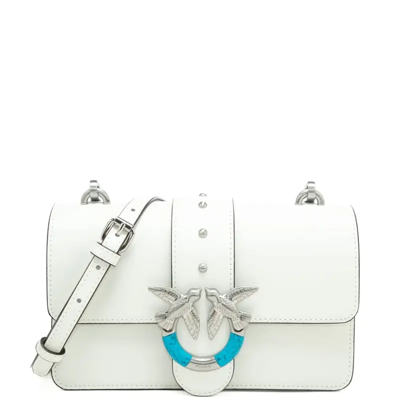 love one mini in vera pelle bianco argento