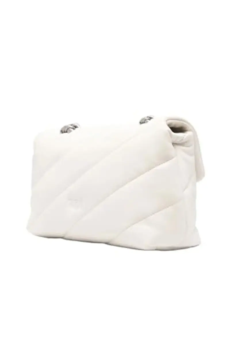 Pinko Love Puff Classic CL Sheep Nappa, Borsa Donna, Z14O_Bianco Seta miniatura 3