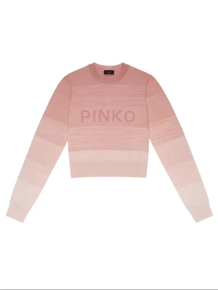 maglia kids/junior in lurex degrade rosa con logo