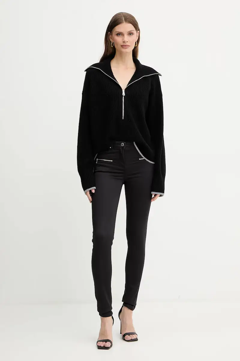 maglione con lana colore nero 105448 A2Q9 miniatura 2