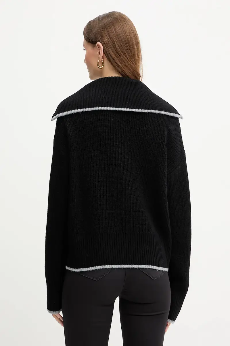 maglione con lana colore nero 105448 A2Q9 miniatura 3