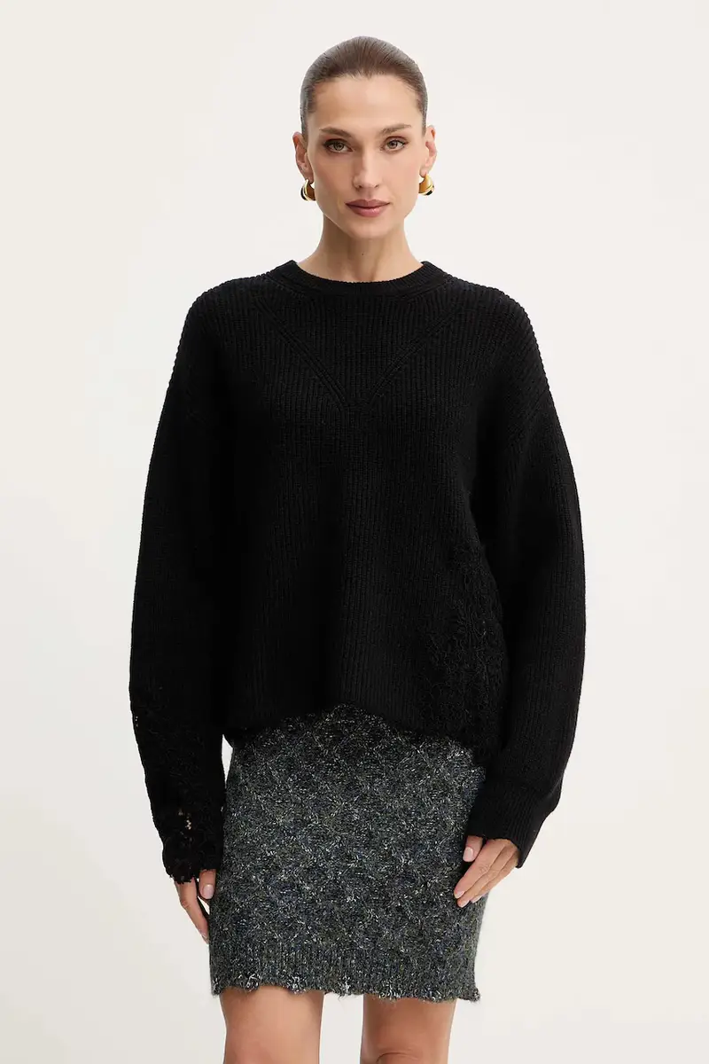 maglione con lana colore nero 105505 A2R1