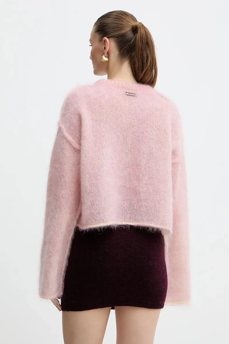 maglione con mohair colore rosa 105945 A2YF miniatura 3