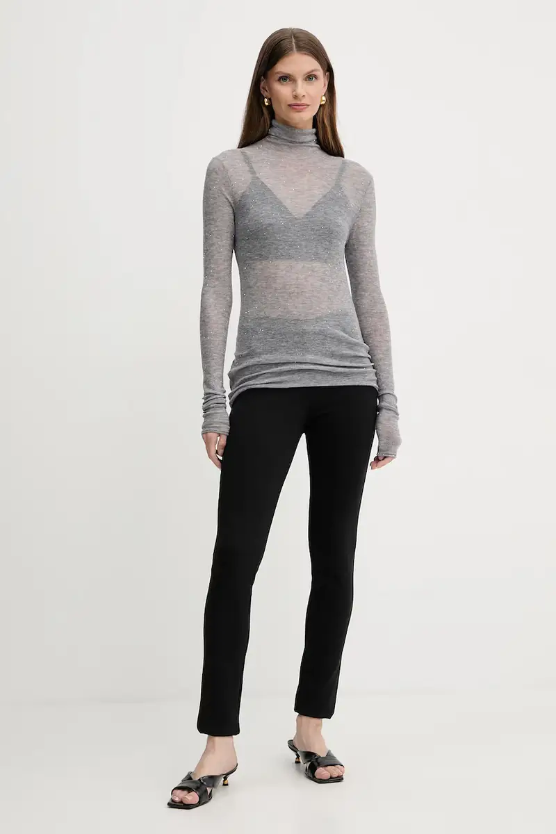 maglione donna colore grigio 105821 A2PM miniatura 2