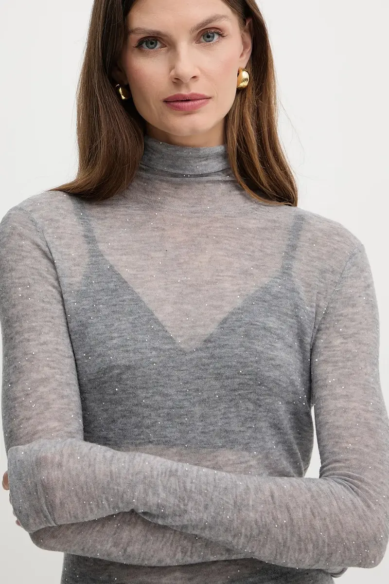 maglione donna colore grigio 105821 A2PM miniatura 4