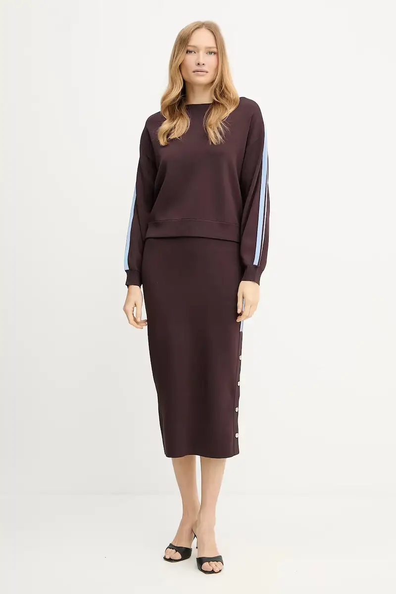 maglione donna colore violetto 105392 A2FQ Marrone miniatura 2