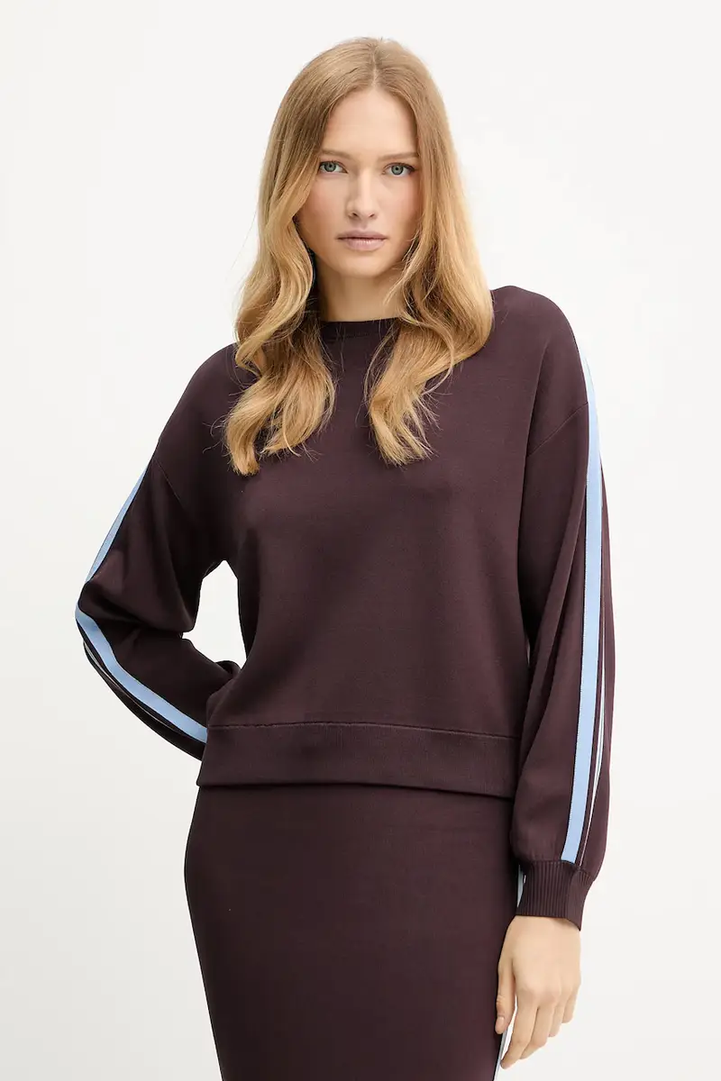 maglione donna colore violetto 105392 A2FQ Marrone miniatura 3