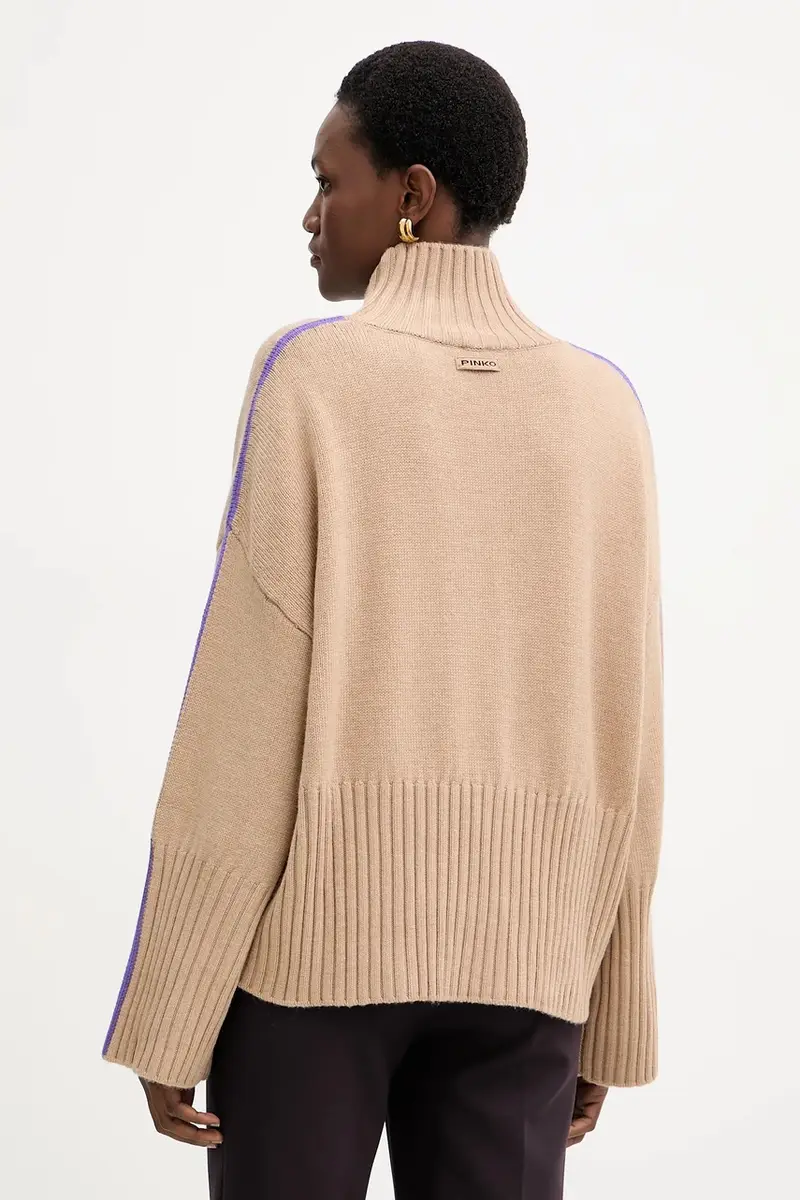 maglione in lana donna colore beige 105396 A2PL miniatura 3