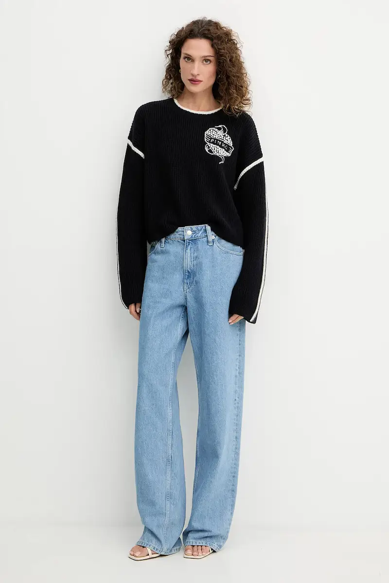 maglione in lana donna colore blu 105397 A2PK miniatura 2