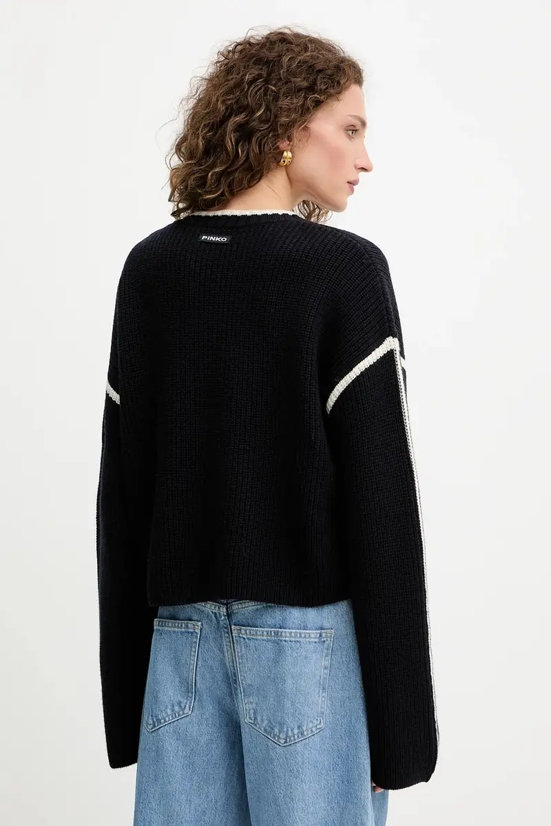 maglione in lana donna colore blu 105397 A2PK miniatura 3